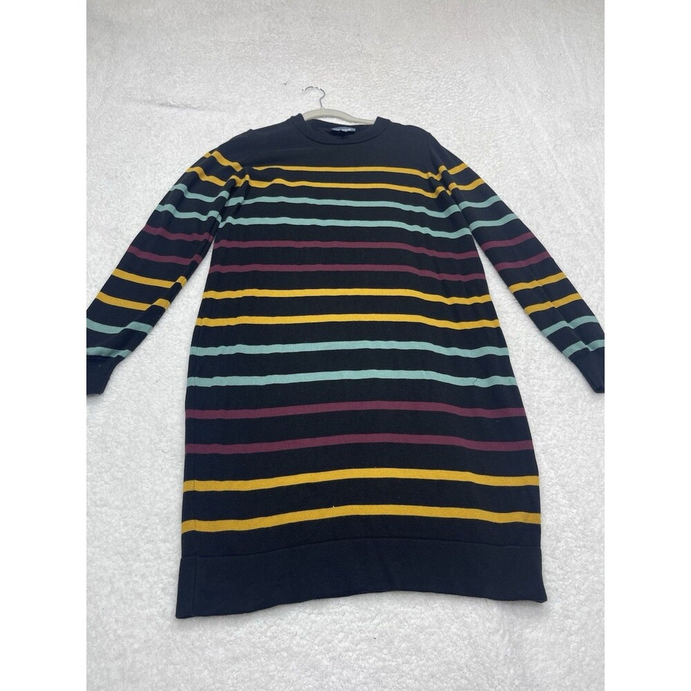 ModCloth Sweater Dress Black Stripe Stretch Comfy Cozy Retro Boho XL